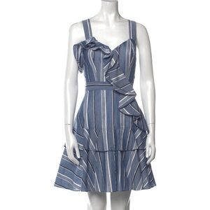 NWT Sandro Paris Joana Bleu Striped Cotton Dress Size 3 M/L Dreamy Romantic